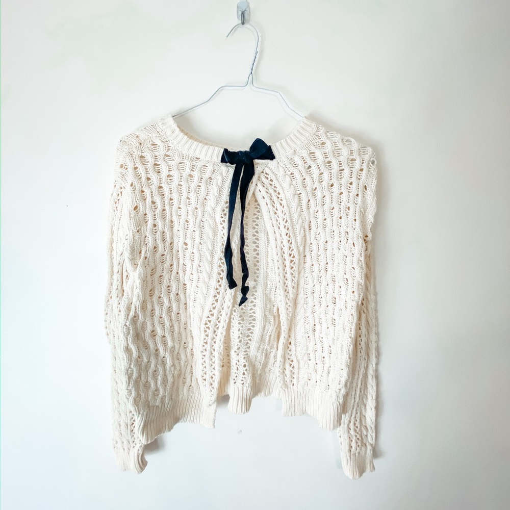 Open back sweater in white - Bethany Mota